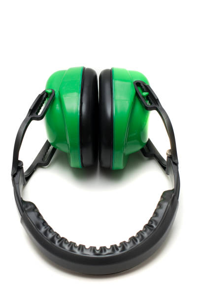 istock green Protective ear muffs Isolated on a white background with clipping path 1318014823