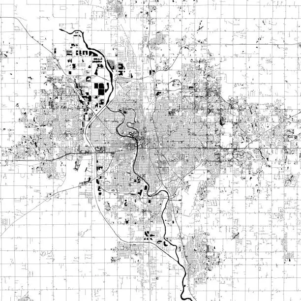 Vector illustration of Wichita, Kansas USA Vector Map