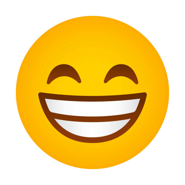Big Grin Emoji Icon A cute emoticon or 'emoji' icon. File is built in CMYK for optimal printing and minimal simple gradients used (linear and radial). teeth clipart stock illustrations