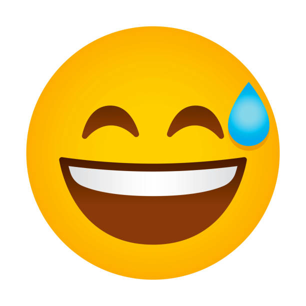 cold sweat emoji icon - sweat stock-grafiken, -clipart, -cartoons und -symbole