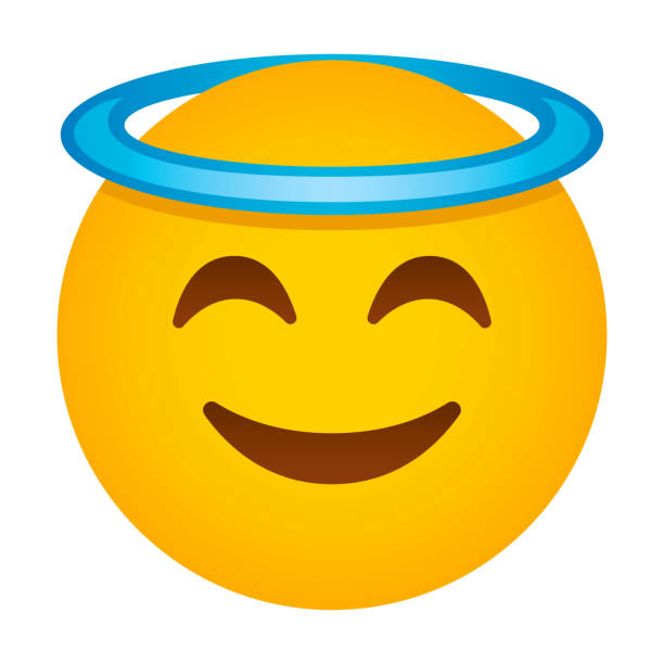 halo emoji icon - engelskostüm stock-grafiken, -clipart, -cartoons und -symbole