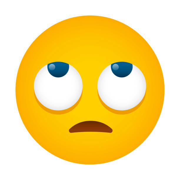 Rolling Eyes Emoji Icon Stock Illustration - Download Image Now - Rolling  Eyes, Emoticon, Looking Up - iStock