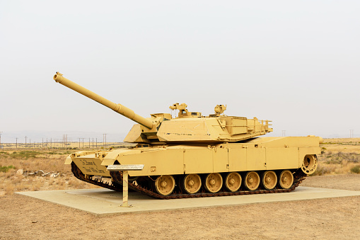 M1A1 Abrams main battle tank in outdoor museum. - Boise, Idaho, USA - 2020