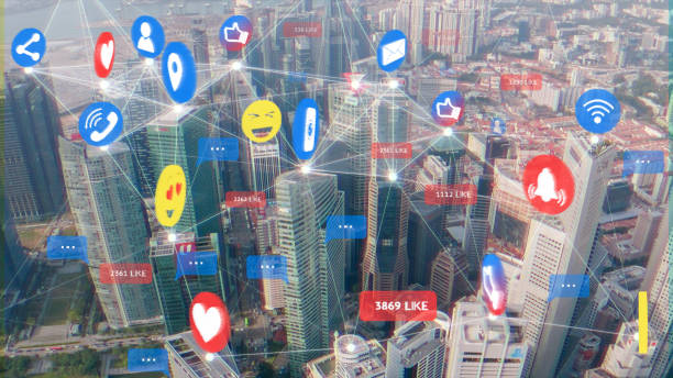 istock social media networking with modern city 1318018796