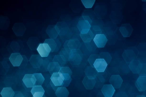 Blue vintage lights background. Silver, blue and dark defocused.