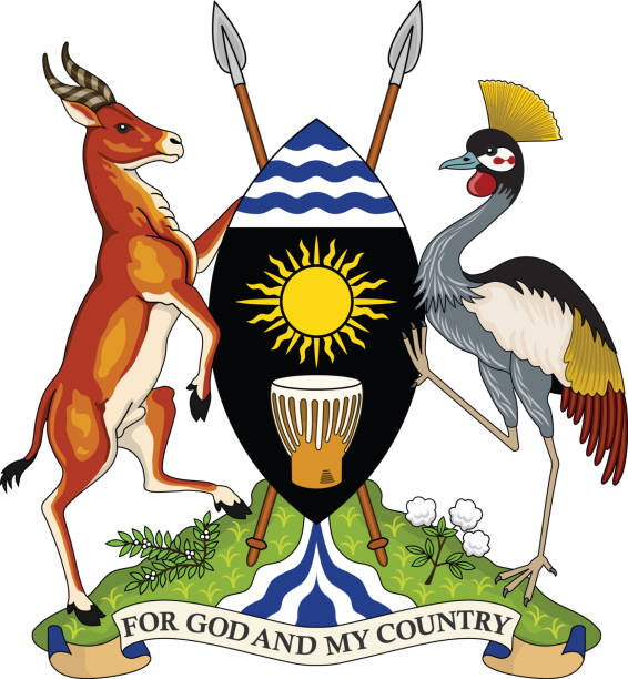Coat of arms of Uganda Official current vector coat of arms of the Republic of Uganda uganda stock illustrations