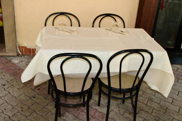 istock Restaurant dinning area outside a restaurant empty tables and chair 1318038035