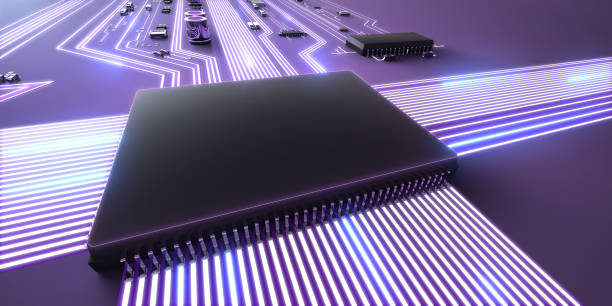 istock Abstract illustration of the fast operation of a modern processor. 1318046372