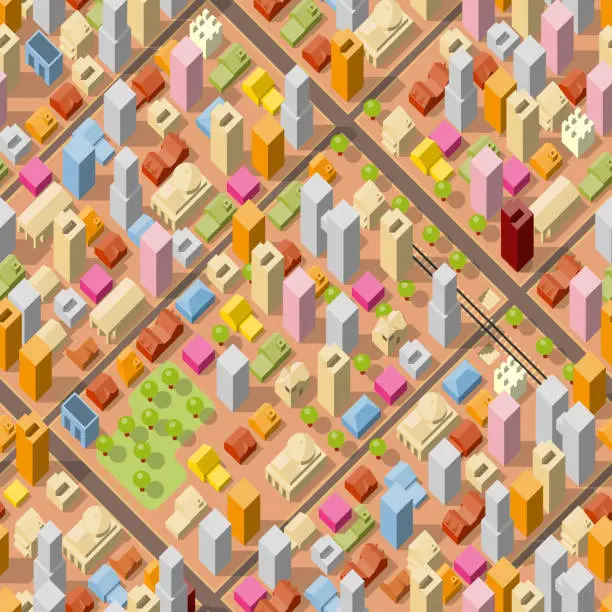 Vector illustration of tileable city map