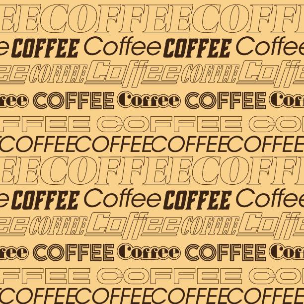 ilustrações de stock, clip art, desenhos animados e ícones de coffee seamless pattern design. decorate text in brown colors. - ispiration