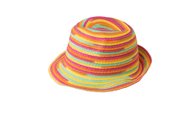 istock Beautiful multi-colored summer hat isolated on a white background. 1318059738
