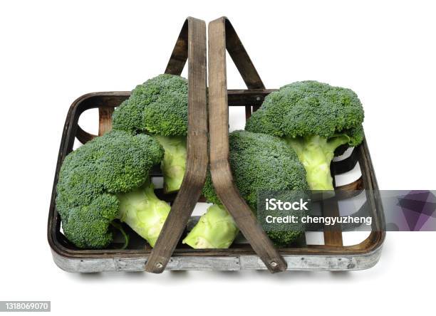 Broccoli Vegetable Stock Photo - Download Image Now - Basket, Branch - Plant Part, Broccoli