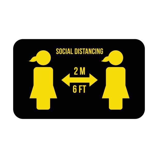 istock Social distancing icon symbol vector keep safe distance sign in a glyph pictogram illustration 1318073375