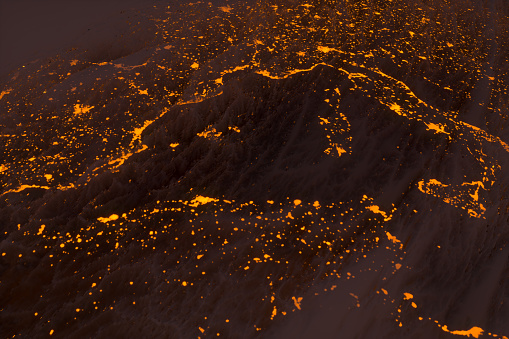 earth at night,3d render\nimage from nasa:https://visibleearth.nasa.gov/images/55167/earths-city-lights