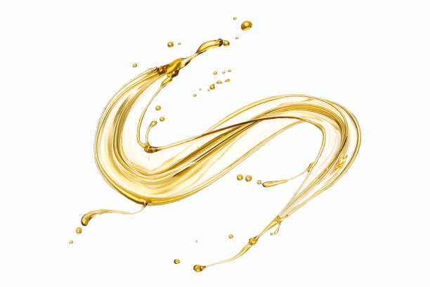 istock Olive oil or Cosmetic essence splash isolated on white background 1318085478