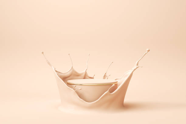 istock minimal pedestal podium display with brown foundation cream 1318085492