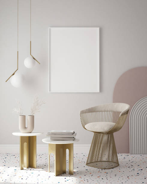 istock mock up poster frame in modern interior background, Art Deco style, 3D render 1318088022