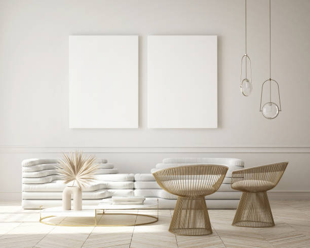 istock mock up poster frame in modern interior background, Art Deco style, 3D render 1318088025