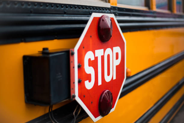 istock Stop bus sign. Bus detail. Close up. 1318088875
