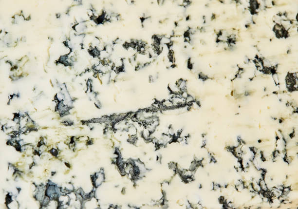 istock Selected French blue cheese, Dor blue texture, background 1318089151