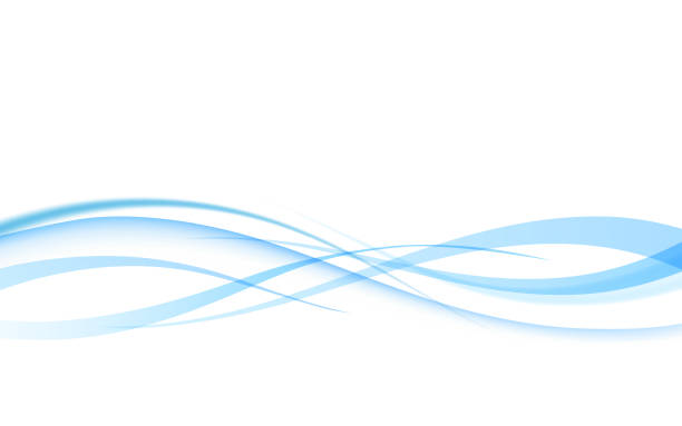 abstrakte einfache blaue welle. vektor-illustration. - abstract wave blue lines stock-grafiken, -clipart, -cartoons und -symbole