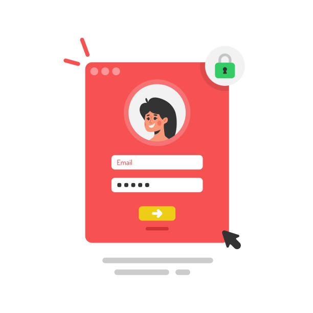 Login Screen Icon on White Background. Scalable to any size. Vector Illustration EPS 10 File. entering data stock illustrations