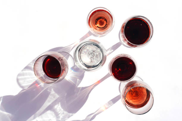 istock Wine of different varieties in glasses on a white background. 1318100841