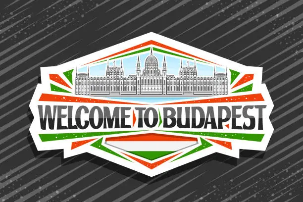 Vector illustration of Vector label for Budapest