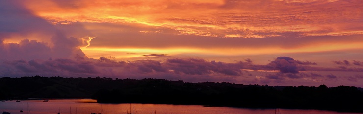 Mahurangi Harbour turbulent sunset