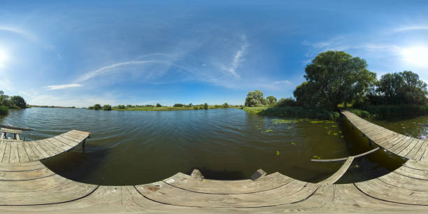 istock Summer landscape with lake. 360-Degree view 1318109986