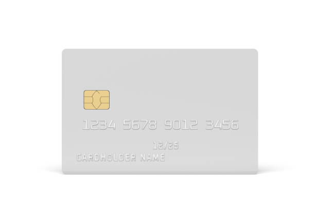 istock White plastic card with chip isolated on white. Payment or credi 1318113193
