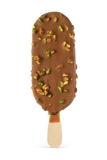 istock Ice cream bar with chocolate and pistachio nuts isolated. 1318113271