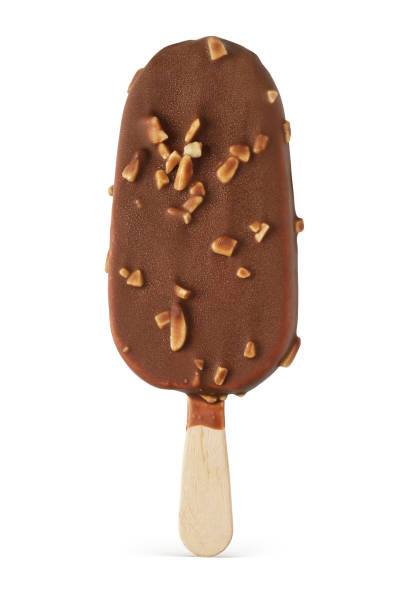 istock Ice cream bar with chocolate coating and nuts isolated. 1318113307