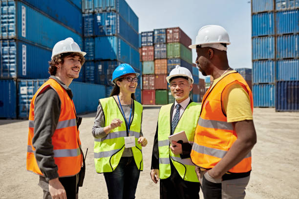 istock Shipping Team Conversing Outdoors at Inland Container Port 1318116802
