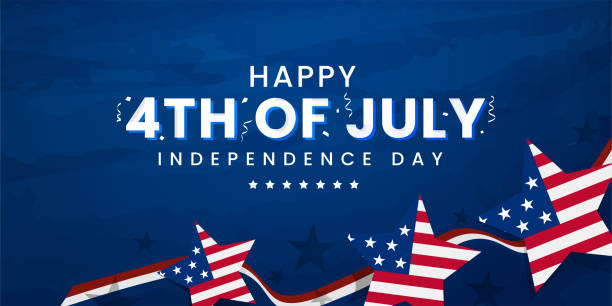 istock 4th of July American independence day celebration design with firework and stars on usa waving flag, balloon, garland, firework, confetti on the background 1318117906