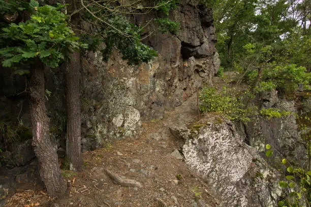 Hiking track in the valley of river Mze in Stribro,Plzen Region,Czech Republic,Europe