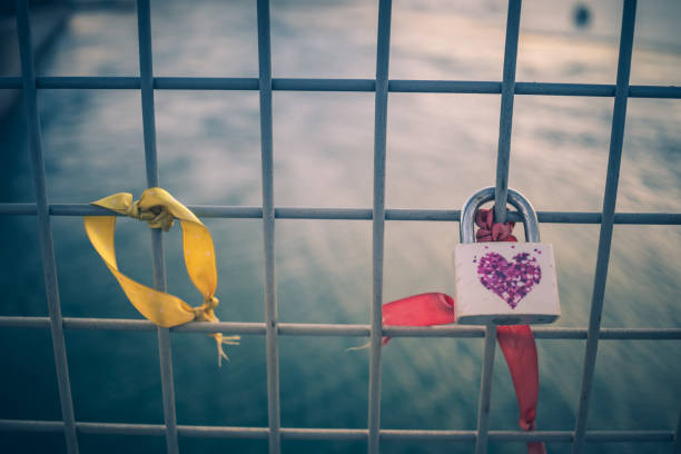 istock Padlocks on the Chalkida's bridge 1318132094