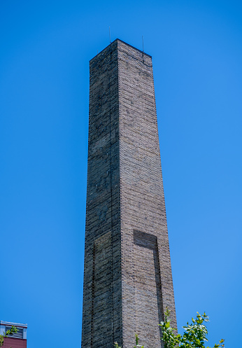 Old brick chimney stack