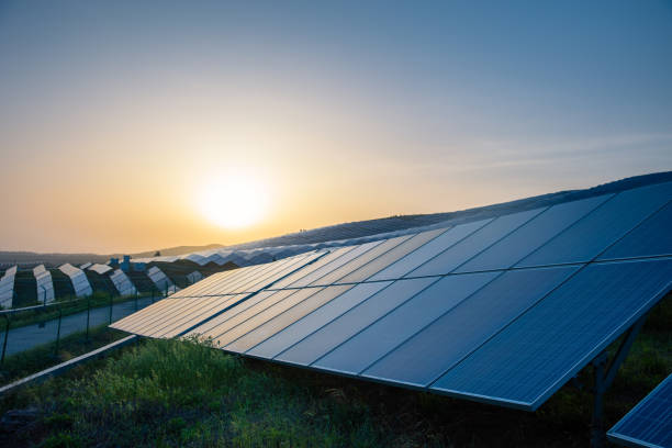 istock Solar power station at sunrise 1318137394