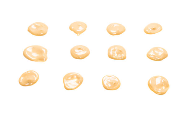 istock Mushroom sauce splashes isolated on white background. 1318143040