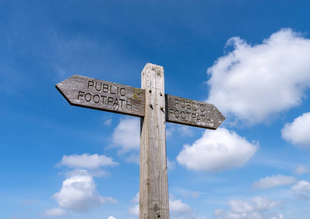 istock Wooden Public Footpath sign 1318144189