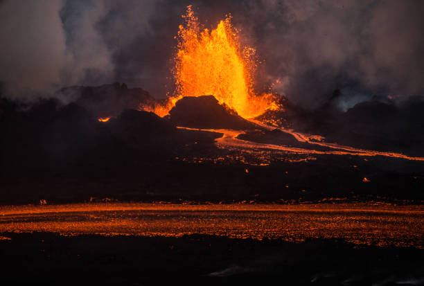istock Flying low above Holuhraun eruption 1318147421