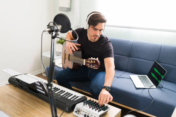 istock Preparing to do an audio recording at home 1318149638
