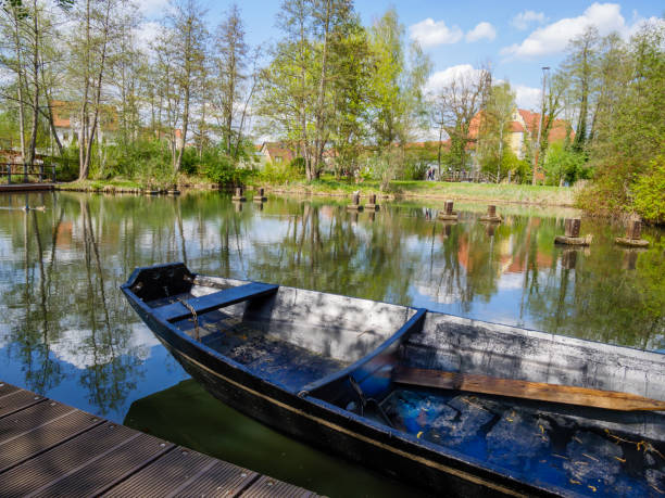 Canoe in the Spreewald in the canal