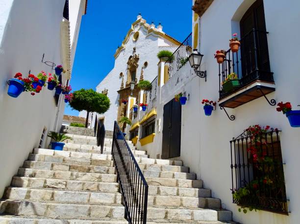 Flowers on a street in Spain