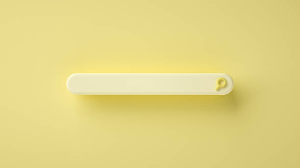 istock Modern and minimal blank search bar on yellow background. 3d rendering 1318166737