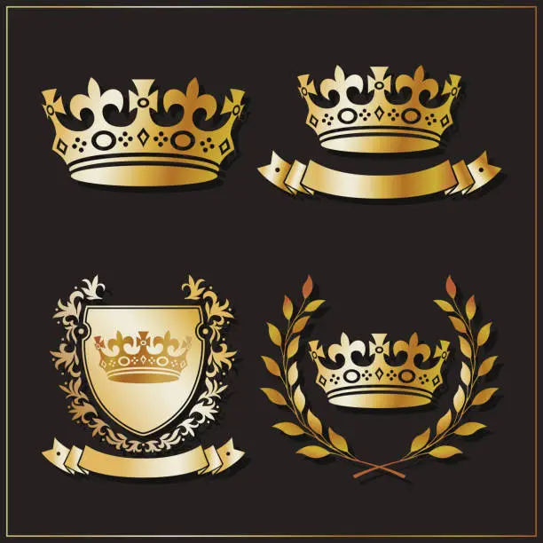 Vector illustration of Gold Crown