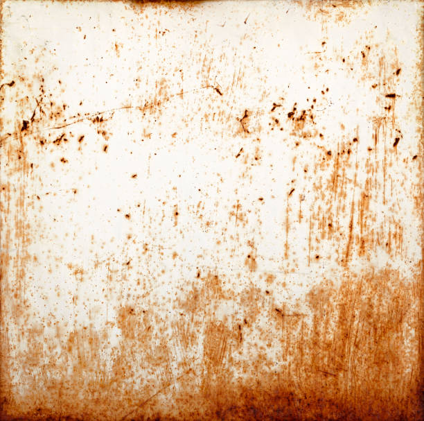 Rusty Painted Metal Background Rusty metallic background with chipping paint metallic photos stock pictures, royalty-free photos & images