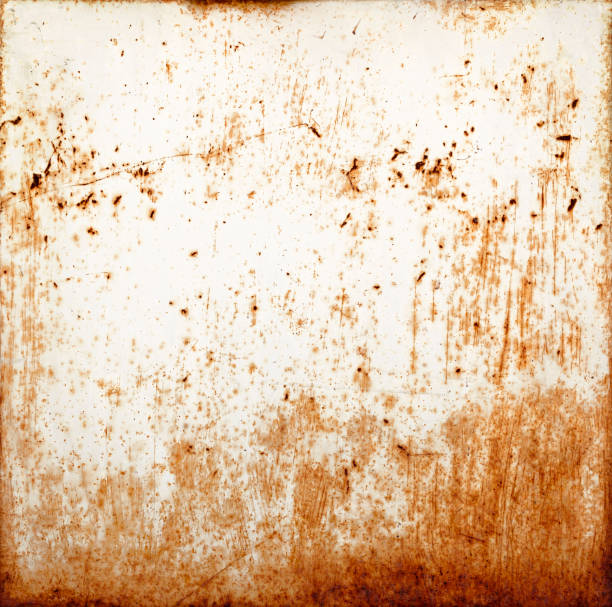 rusty painted metal background - aging process fotos imagens e fotografias de stock