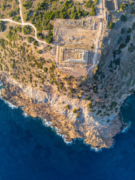 istock Poseidon Temple at Cape Sounion in Greece from drone 1318169064